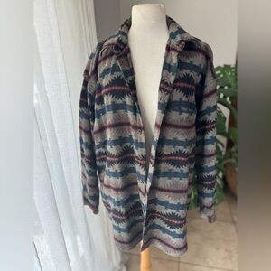 Pendleton USA Wool Southwest Pattern Shirt Jacket XL Gray Teal